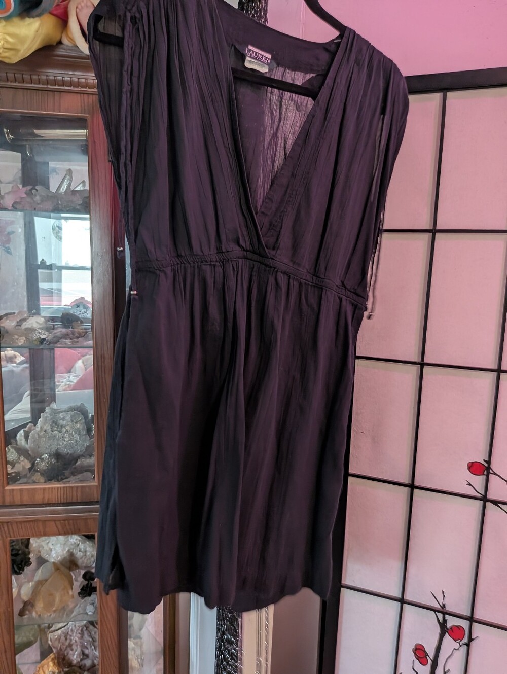 Lauren Ralph Lauren Black Sleeveless V-Neck Dress